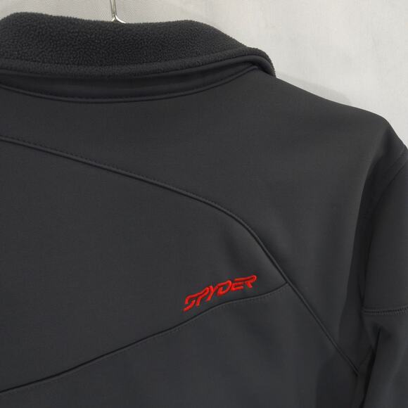 Spyder Jacket Mens S Gray Bandit Half Zip Logo Long Sleeve Fleece Pullover - Picture 7 of 13